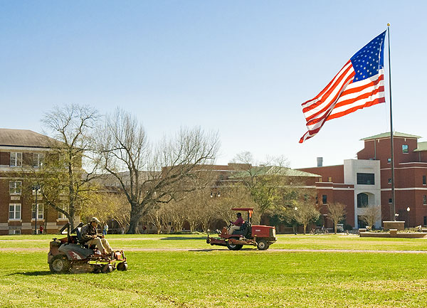 Landscaping preening the Drill Field