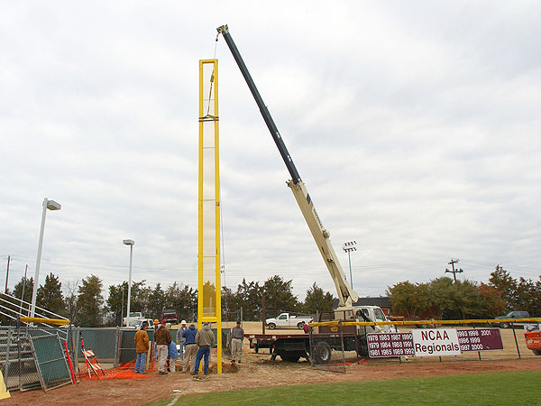 New foul poles at Dudy Noble