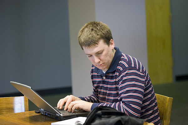 Student on computer