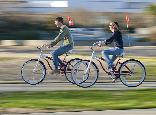 Riding MSU bicycles near HHC