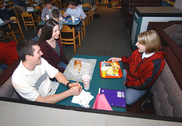 Students eating at Food Court