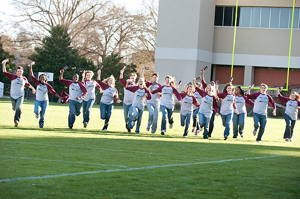 Orientation leaders during photo shoot