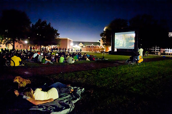 Movie night on the Drill Field