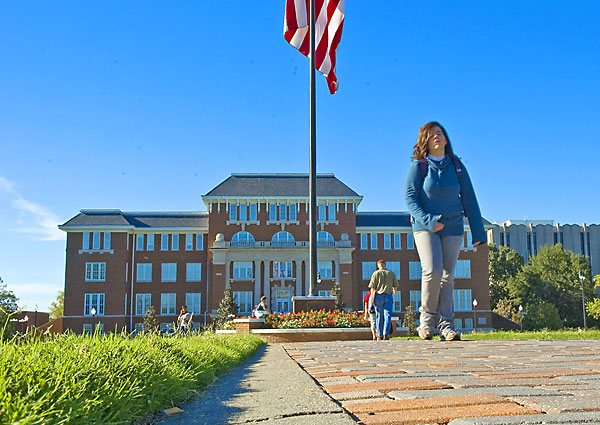 Student on drill field