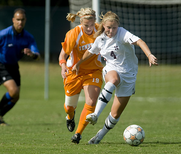 Soccer action vs Tennessee