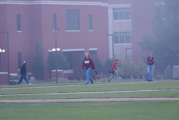 Foggy walk to class