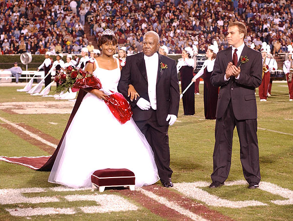 Homecoming Queen presented at football game