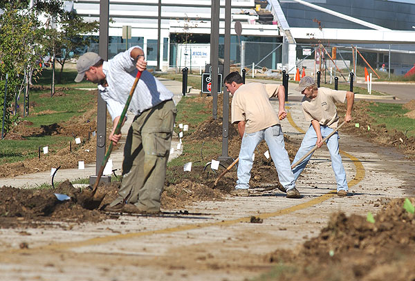 Irrigation for bike path