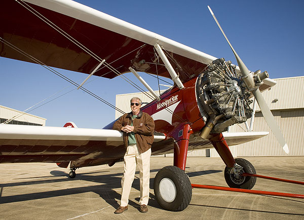 Doc Foglesong with Biplane