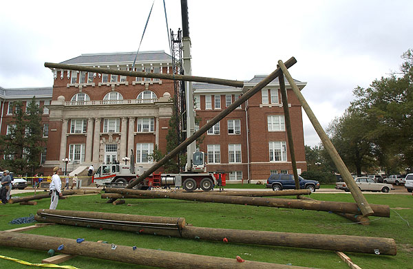 Army ROTC Alpine Tower erected on Drill Field