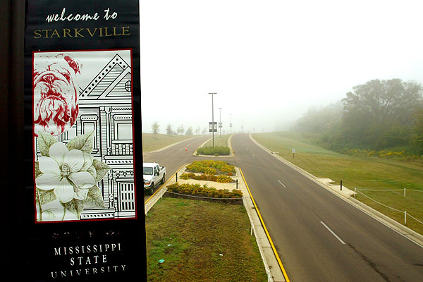 New welcome banners are being installed on campus