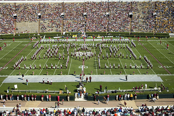 M-State spellout by band at halftime