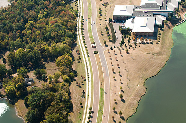 Campus Aerial--North Entrance Drive