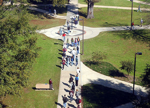 Students walking to class