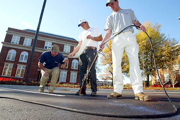 Striping McCain parking lot