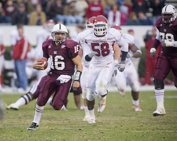 Football action vs Arkansas