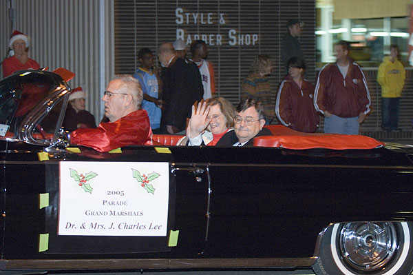 Grand Marshals Dr. and Mrs. Lee in Christmas Parade