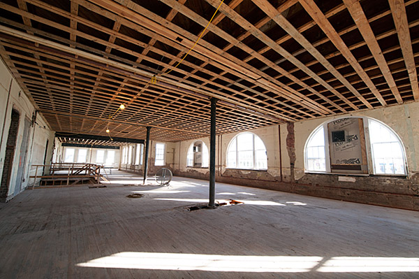 Inside of Lee Hall construction