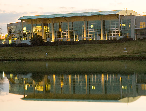 Bryan building at sunset