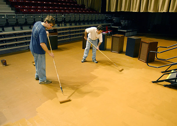 Coliseum workers get ready for graduation