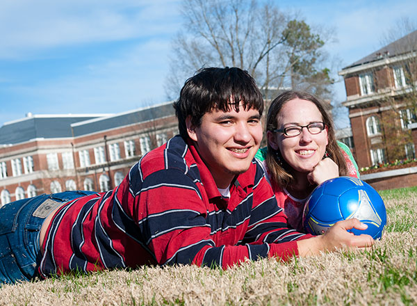 Relaxing during finals week with a game of soccer.