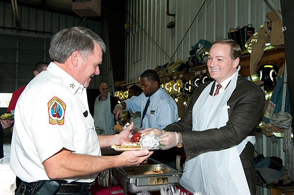 President Keenum giving back to firefighters