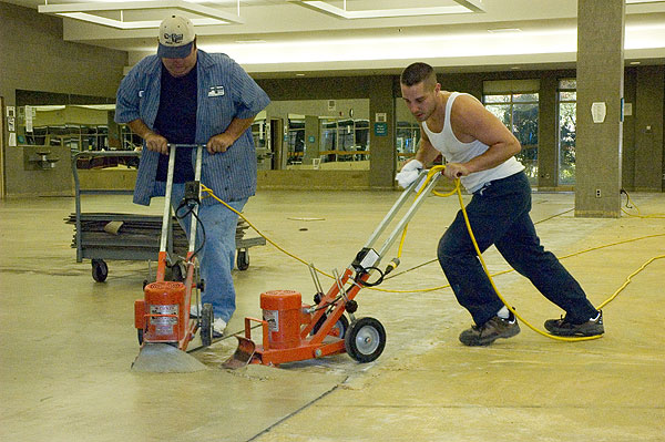 Refinishing Sanderson Center floor