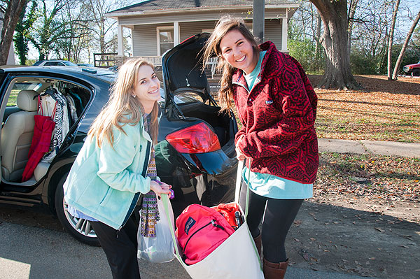 Students packing to head home for the holidays.