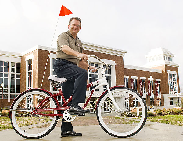 Bill Kibler with MSU bike