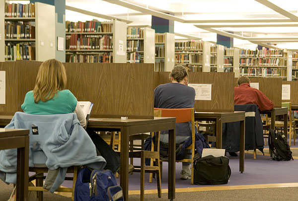 Students studing at desks