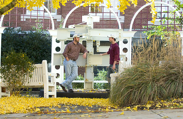 Mechanical Engineering students under Ginko tree