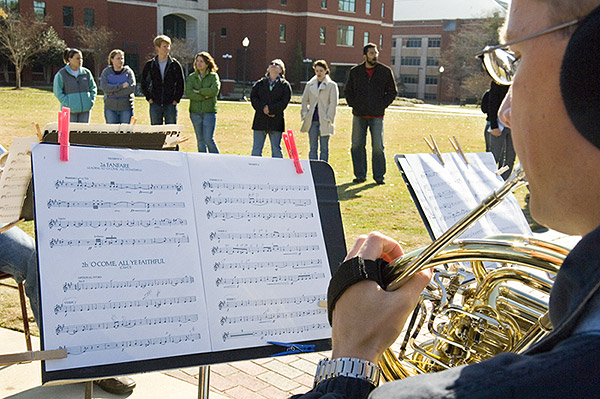 Student Brass Quintet Plays Christmas Music