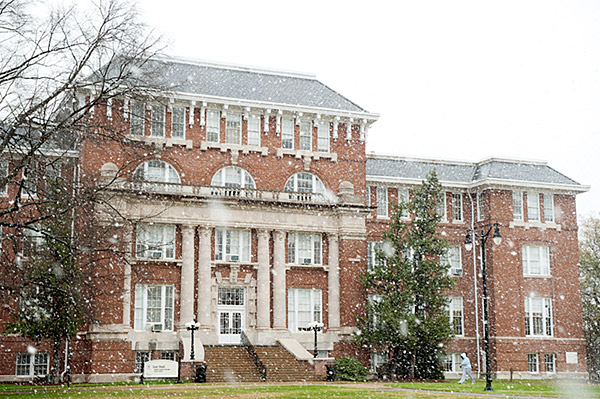 Lee Hall in the snow