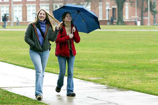 Drill field in the rain