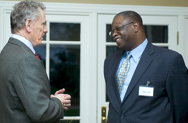 Morris Dees of SPLC chats with Coach Croom