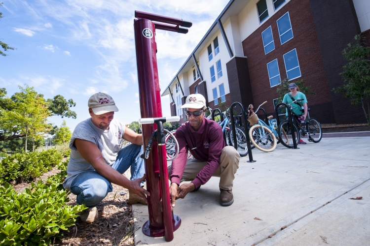 Installing Bike Fix It at Oak Hall