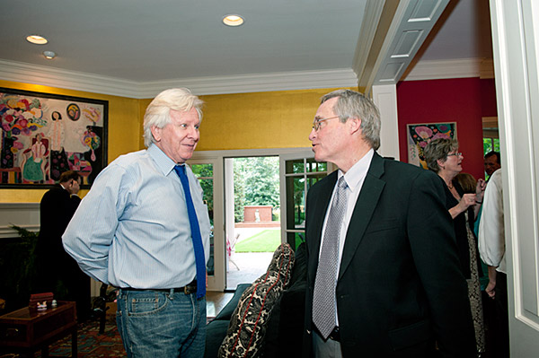 Bill Dunlap conversing with Dean Jim West