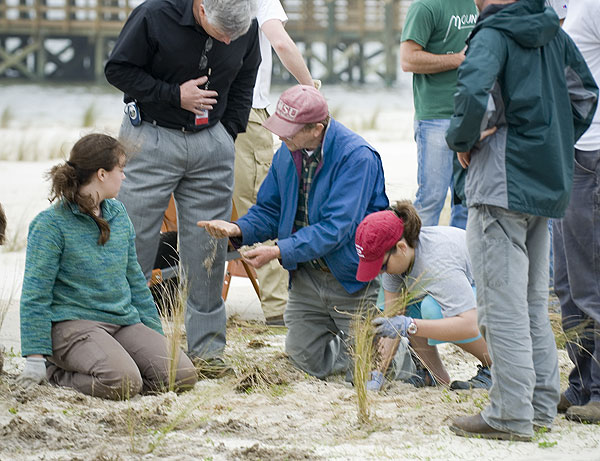 Landscape students working on the Coast