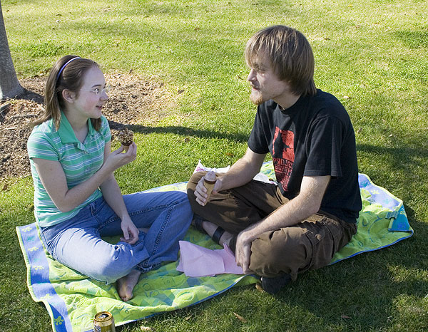 Students eating ice cream at Bell Island