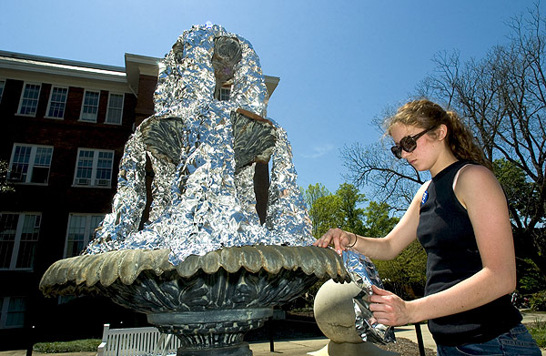 Sculpture installations impact campus