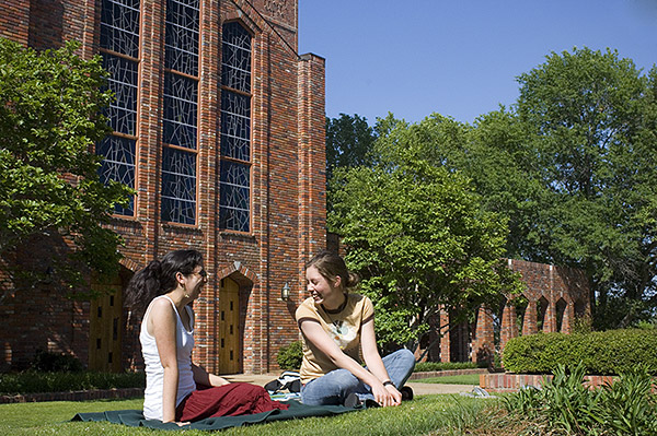 Sun and Friendship Outside Chapel