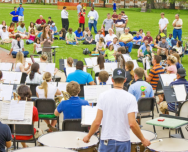 Symphonic band on the Drill Field