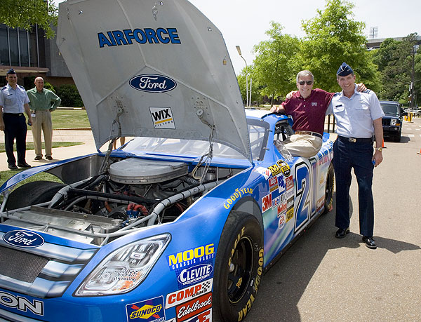 President Foglesong with the Air Force Nascar