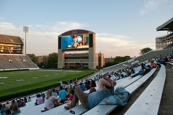 Movie night in Davis Wade Stadium