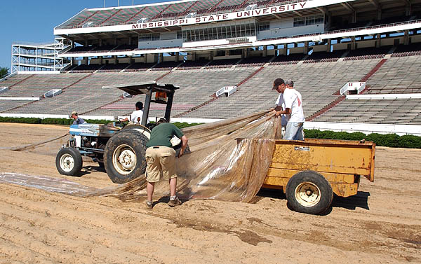 Renovating football field