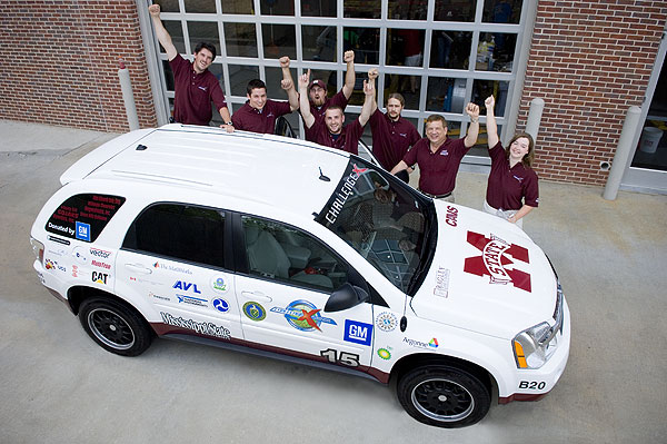 CAVS Challenge X Vehicle with students