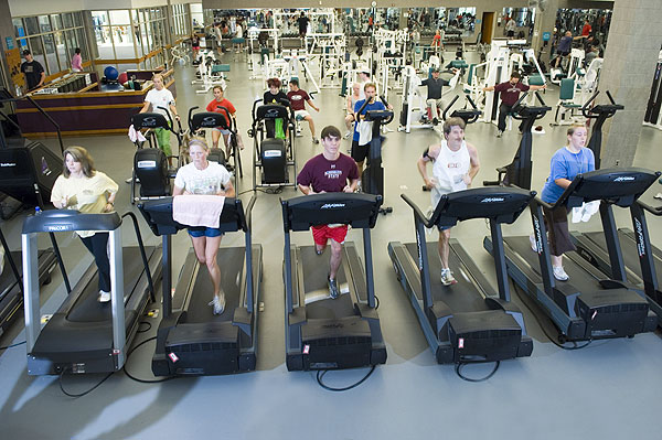 Working out at the Sanderson Center