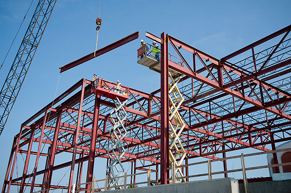 Basketball practice facility construction