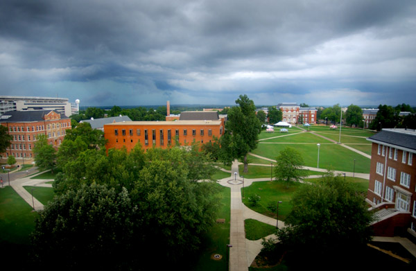 Storm clouds over the drillfield