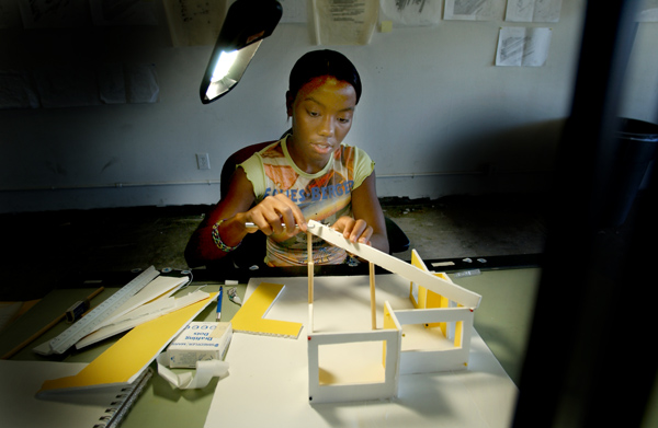 Amanda Jenkins builds architecture model